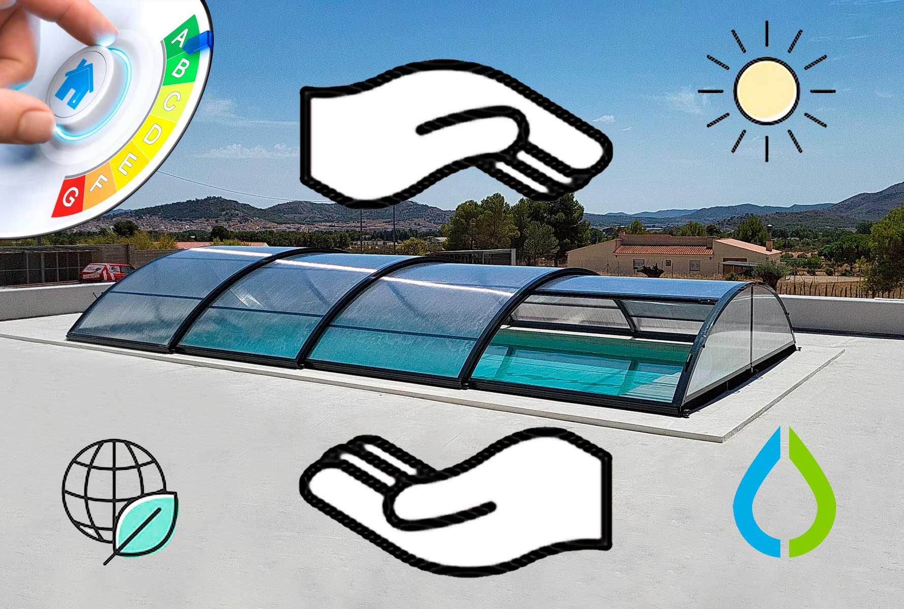 Cubiertas de piscina que contribuyen al ahorro energético