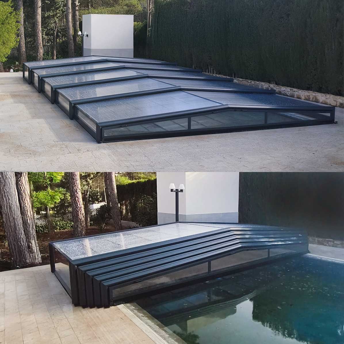 Cubierta de piscina retractil